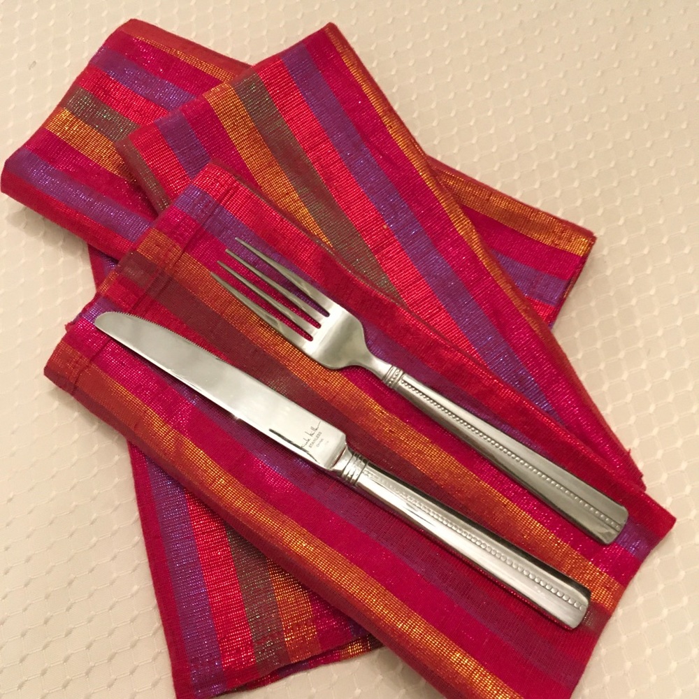 NWT 4 COLORFULN NAPKINS PIER 1 - Picture 6 of 8